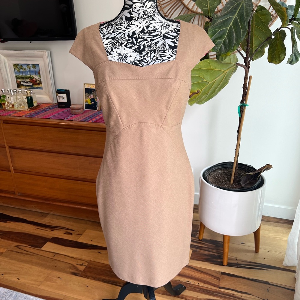 Ted Baker Tan Cap Sleeve Dress